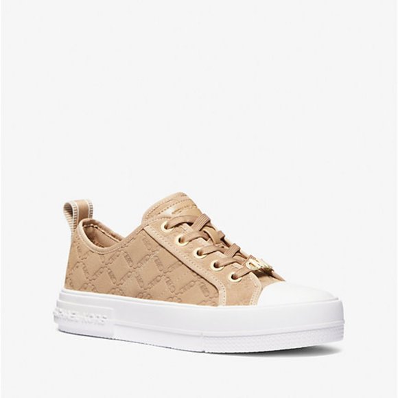 MICHAEL Michael Kors Evy Empire Logo Embossed Suede Sneaker - Picture 1 of 7